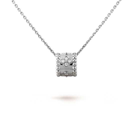 [Elitejewels]Perle Anhänger Silber Diamant Halskette 