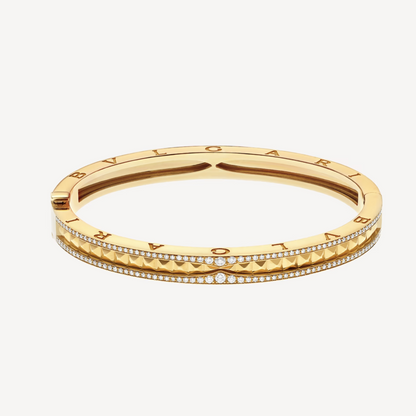 [Elitejewels]ZERO 1 SPIRAL AND PAVED DIAMOND GOLD BRACELET