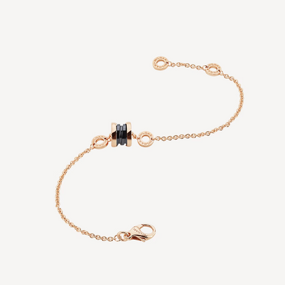 [Elitejewels]ZERO 1 SOFT PINK GOLD AND BLACK CERAMIC BRACELET