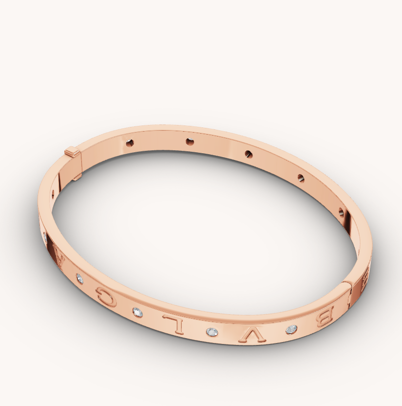 [Elitejewels]ZERO 1 PINK GOLD 12 DIAMONDS BRACELET