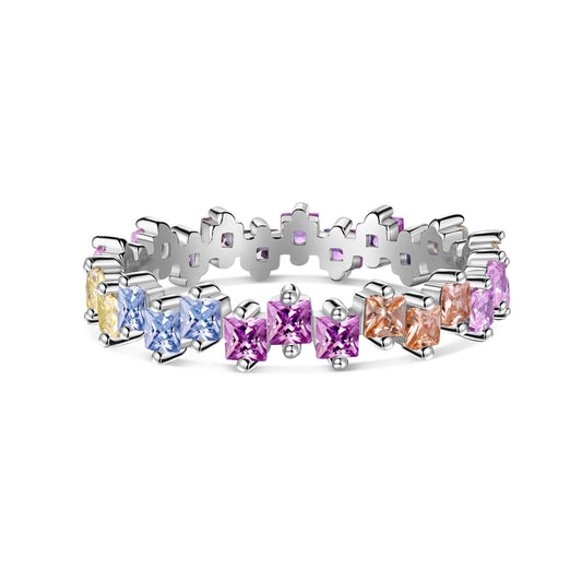 [Elitejewels] Gemischte bunte quadratische versetzte Ringe