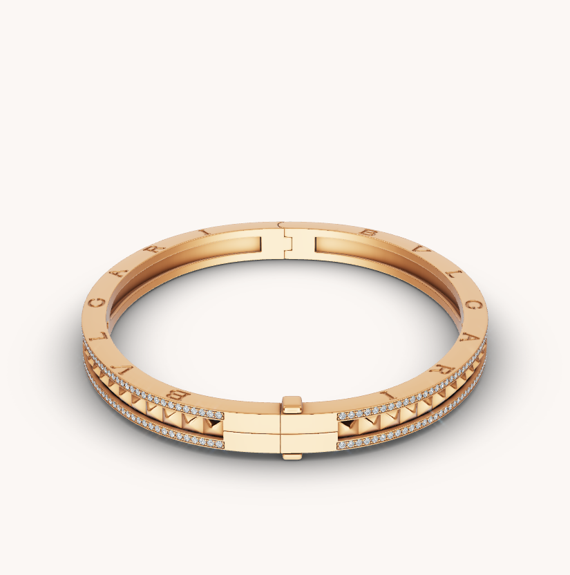 [Elitejewels]ZERO 1 SPIRAL AND PAVED DIAMOND GOLD BRACELET