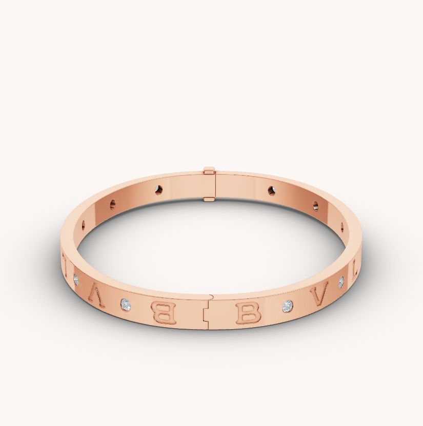 [Elitejewels]ZERO 1 PINK GOLD 12 DIAMONDS BRACELET