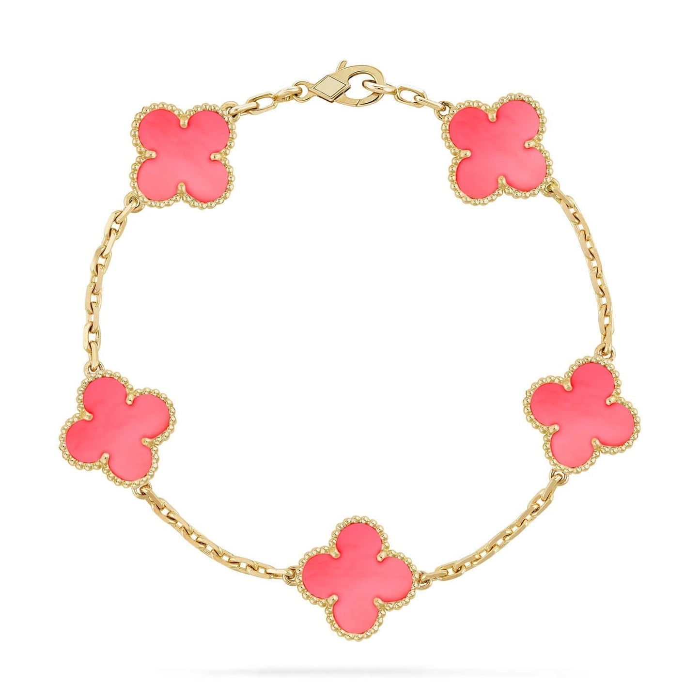 [Elitejewels]CLOVER 5 PINK MOP BRACELET