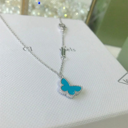 [Elitejewels]バタフライ ターコイズ バタフライ ブレスレット シルバー