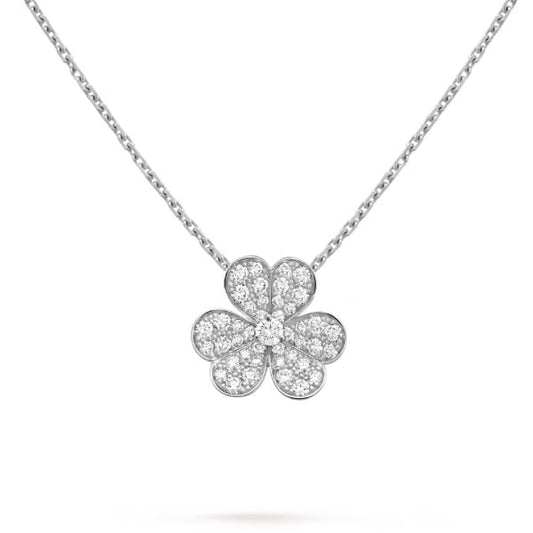 [Elitejewels]CLOVER DIAMOND NECKLACE SILVER