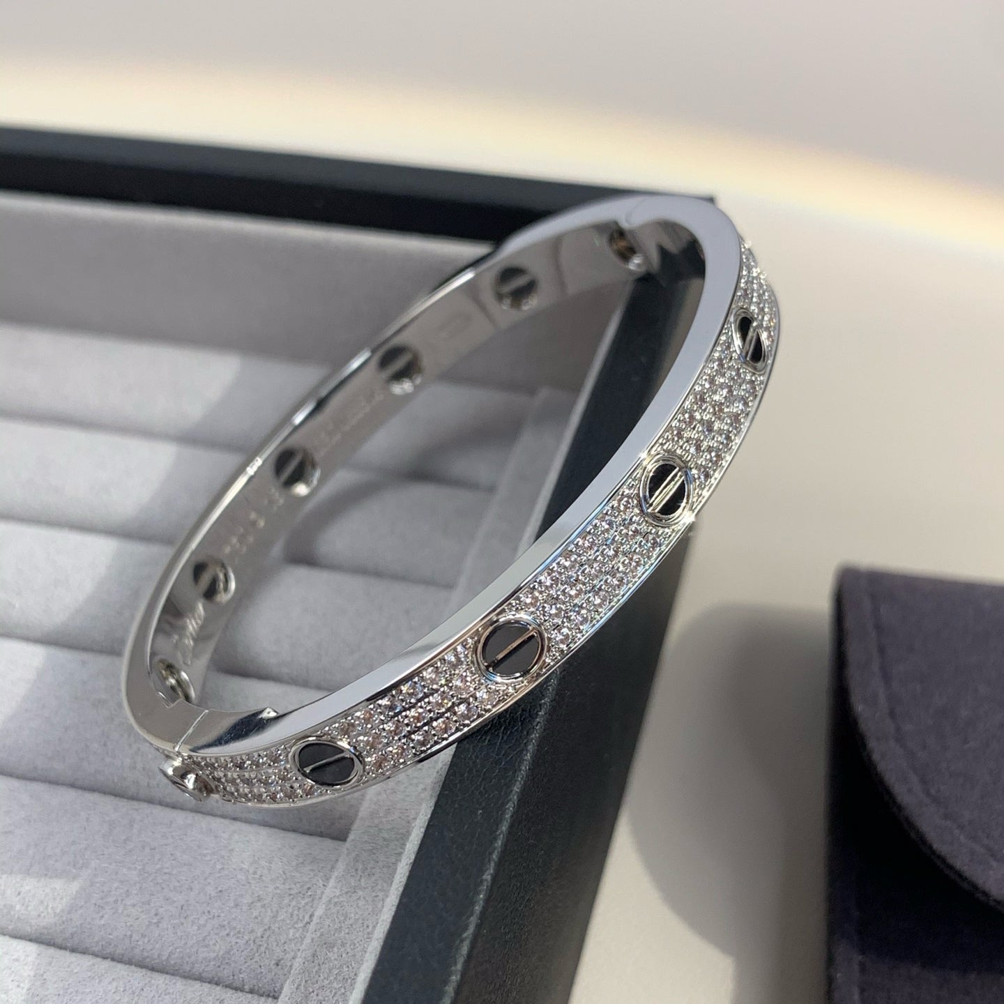 [Elitejewels]LOVE BRACELET 6.1MM DIAMOND-PAVED CERAMIC