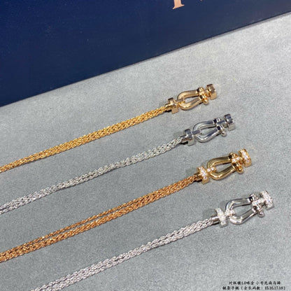 [Elitejewels]FORCE スモールホースシューダイヤモンドチェーンロープブレスレット