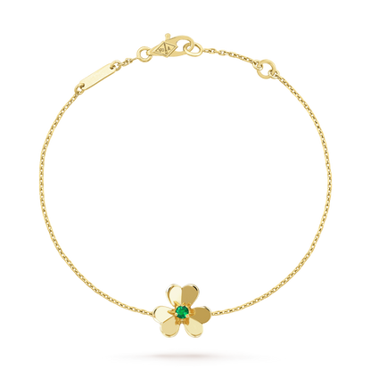 [Elitejewels]FRIVOLE GOLD FLOWER PINK MALACHITE BRACELET