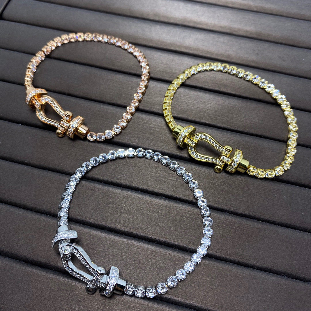 [Elitejewels]フォース ラージ ホースシュー フルダイヤモンド テニスブレスレット