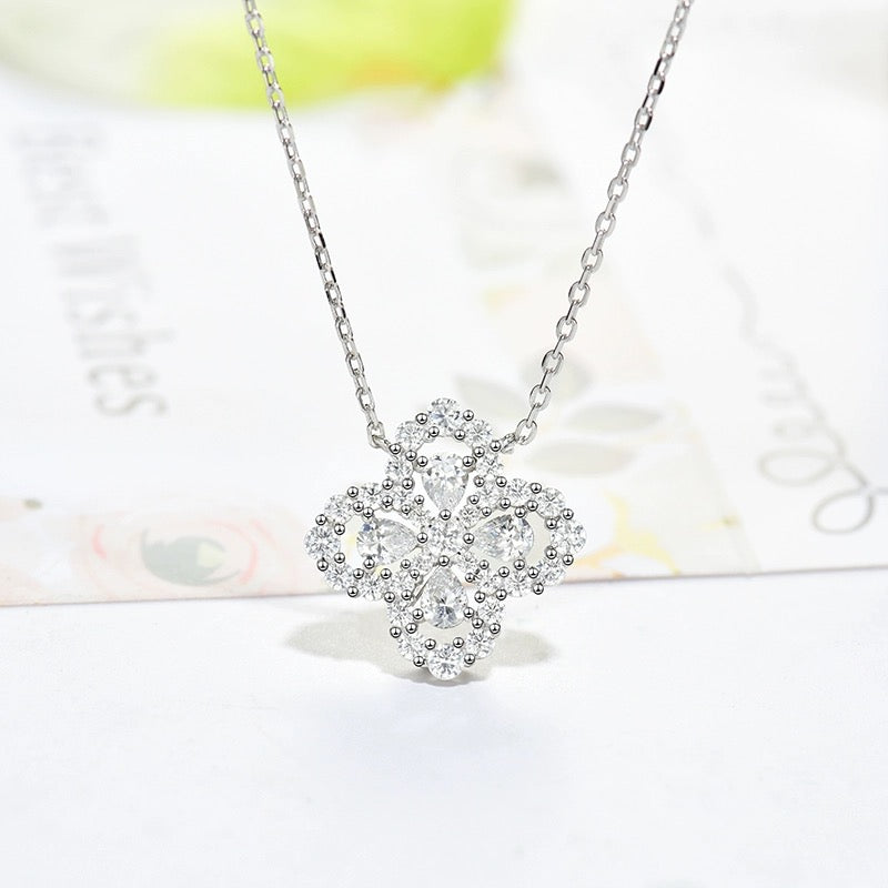 [Elitejewels]LOOP NECKLACE FULL MOTIF DIAMOND 16MM MULTIPLE COLORS