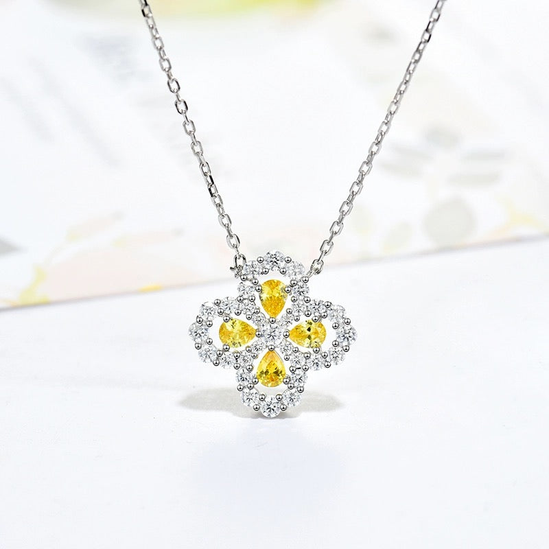 [Elitejewels]LOOP NECKLACE FULL MOTIF DIAMOND 16MM MULTIPLE COLORS