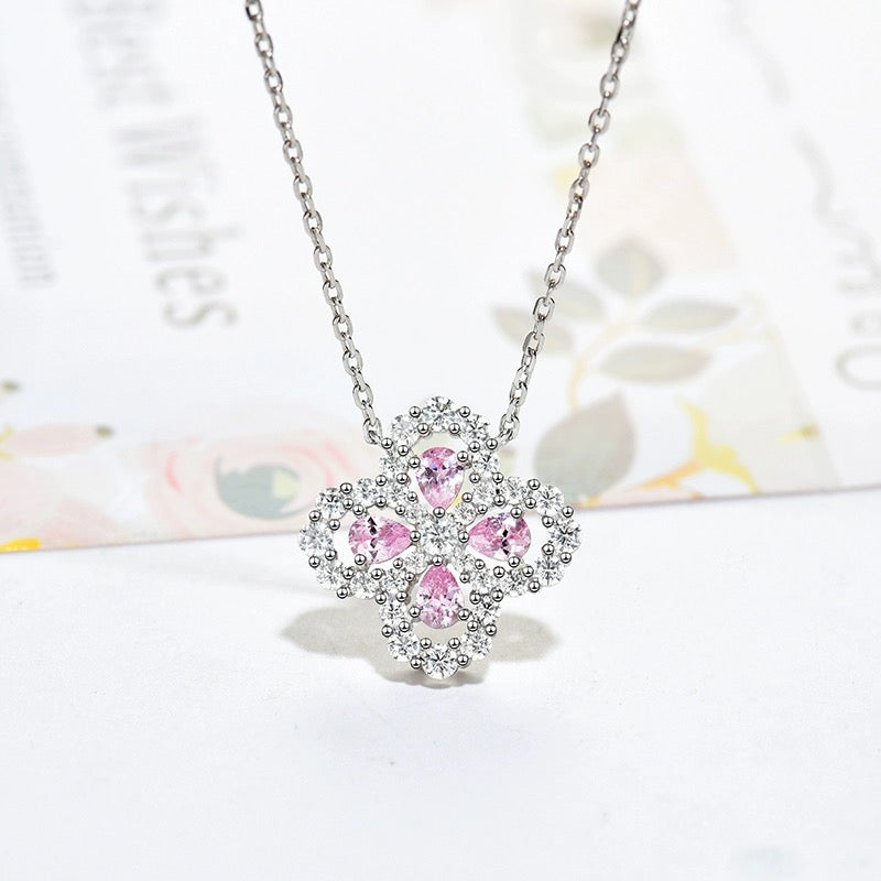 [Elitejewels]LOOP NECKLACE FULL MOTIF DIAMOND 16MM MULTIPLE COLORS