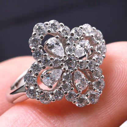 [Elitejewels]LOOP RING FULL MOTIF DIAMOND 16MM SILVE