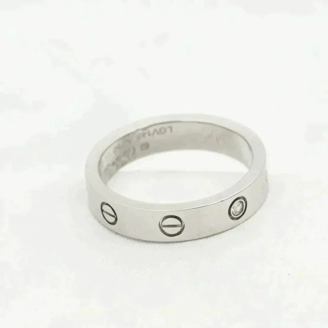 [Elitejewels]LOVE RING 4MM 1 DIAMOND SILVER