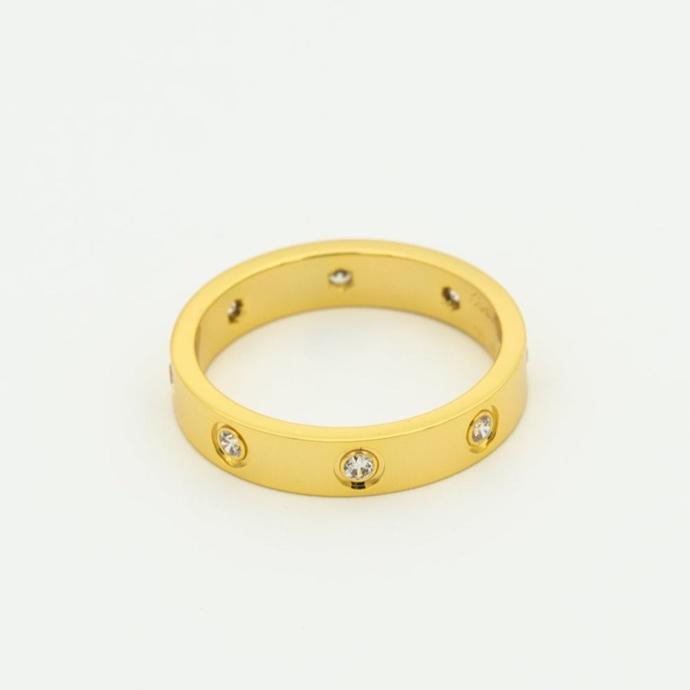 [Elitejewels]ラブリング 3.6MM 8ダイヤモンド