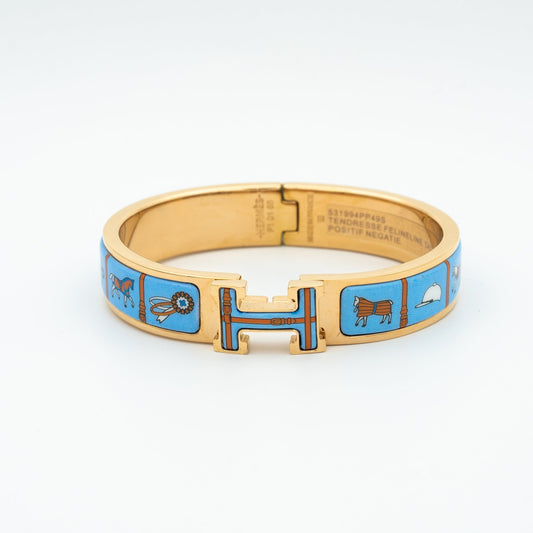 [Elitejewels]H ROSA GOLD ARMBAND BLAU KERAMIK