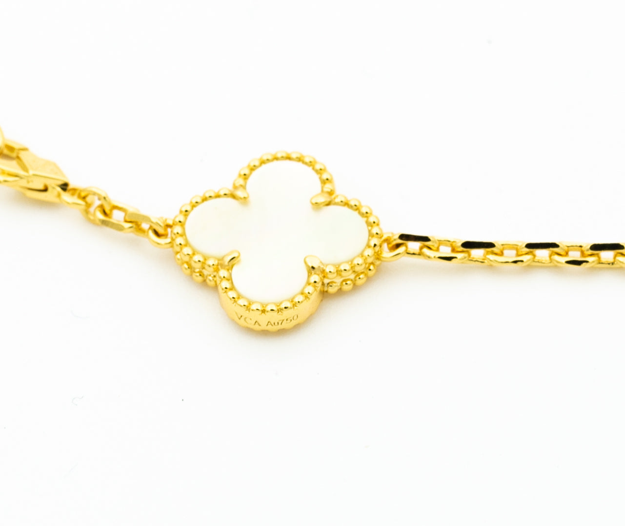 [Elitejewels]CLOVER BRACELET 5 MOTIFS ONYX MOP