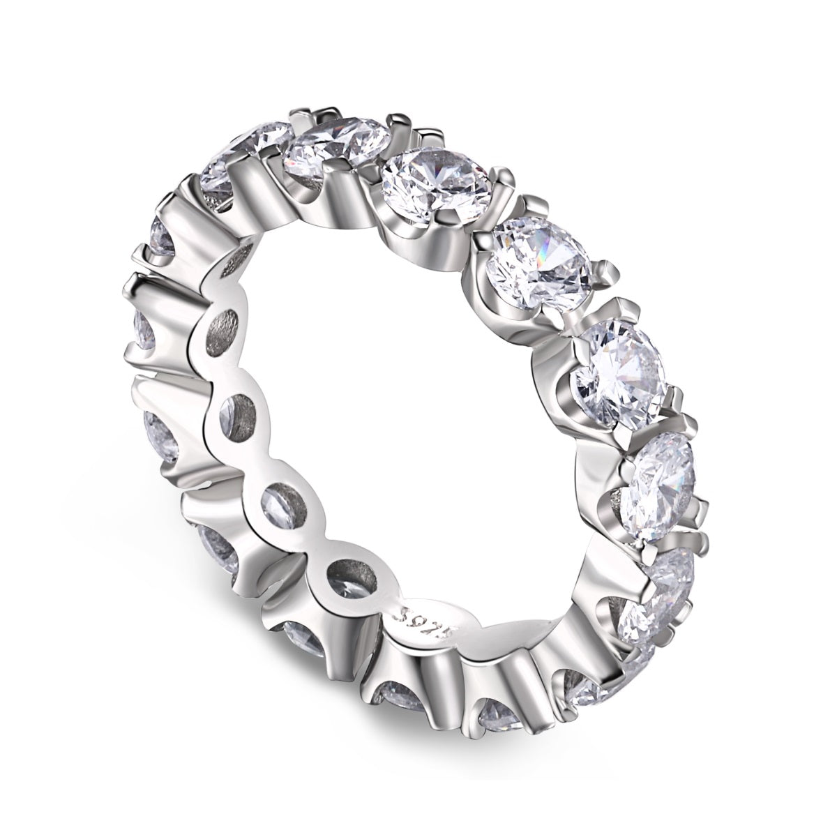 [Elitejewels]Eternity Round Cut Tennis Ring