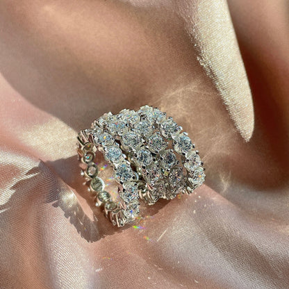 [Elitejewels]Eternity-Tennisring mit Rundschliff