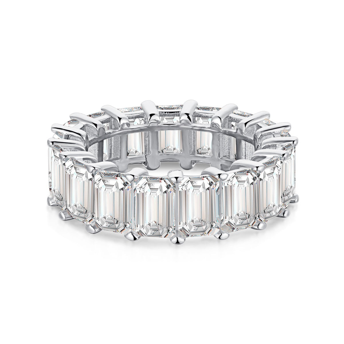 [Elitejewels]0.75 Carat Elegant Emerald Cut Tennis Ring