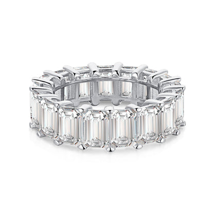 [Elitejewels]Eleganter Tennisring im Smaragdschliff, 0,75 Karat