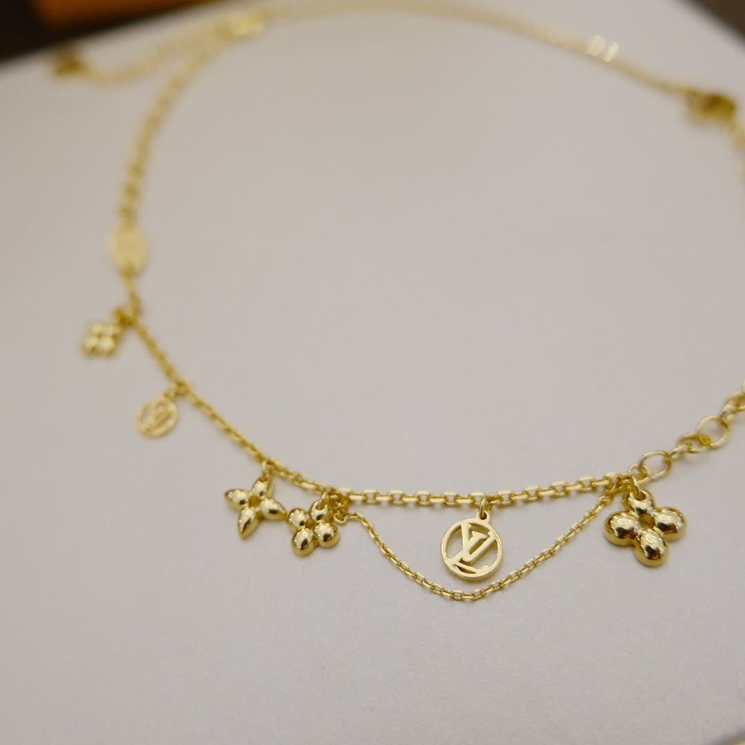 [Elitejewels]BLOOMING SUPPLE NECKLACE BRASS