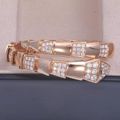 [Elitejewels]SERPENTI WIDE BRACELET PINK GOLD DIAMOND