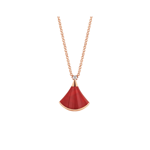 [Elitejewels]DREAM NECKLACE CARNELIAN 1 DIAMOND