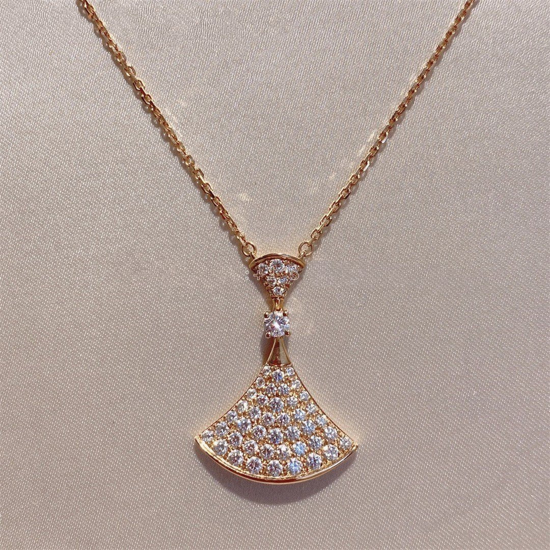 [Elitejewels]DREAM NECKLACE PINK GOLD FULL DIAMOND