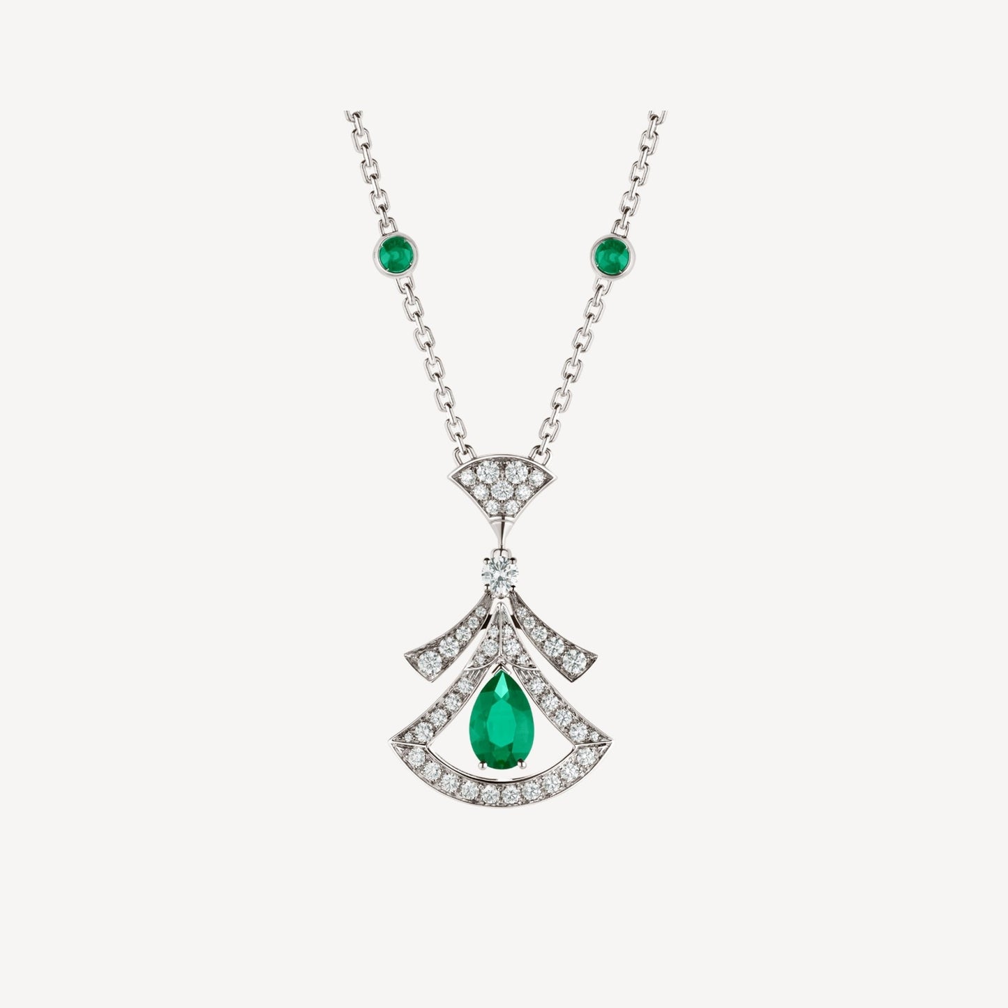 [Elitejewels] TRAUM HALSKETTE MALACHIT DIAMANT SILBER