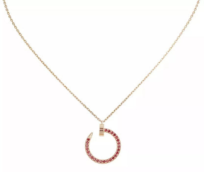 [Elitejewels]JUSTE NECKLACE GOLD RED DIAMONDS