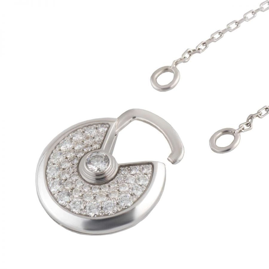 [Elitejewels]AMULETTE SILBER HALSKETTE MIT VOLLEN DIAMANTEN