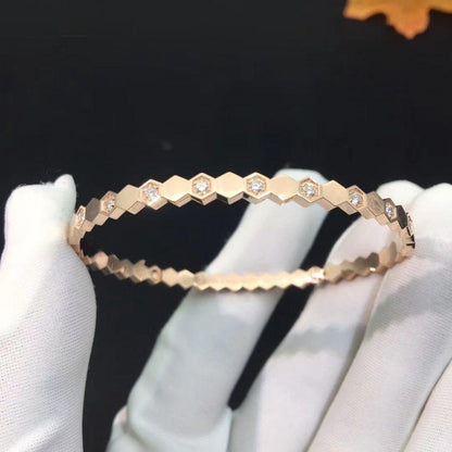 [Elitejewels]BEE LOVE PINK GOLD DIAMOND BRACELET