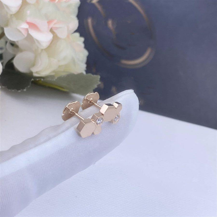 [Elitejewels]BEE LOVE PINK GOLD DIAMOND EARRINGS