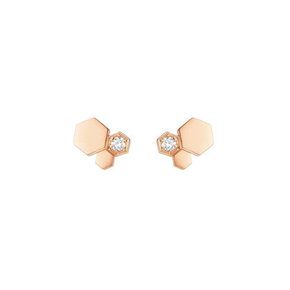 [Elitejewels]BEE LOVE PINK GOLD DIAMOND EARRINGS