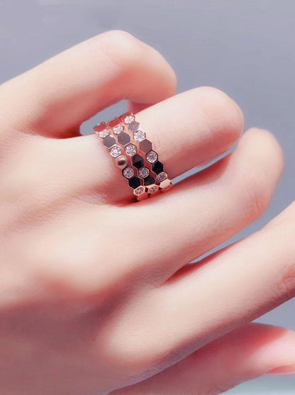 [Elitejewels]BEE LOVE RING PINK GOLD DIAMOND