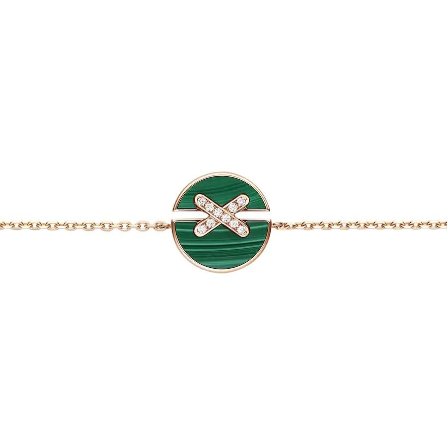 [Elitejewels]JEUX DE BRACELET MALACHITE PINK GOLD DIAMONDS