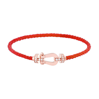 [Elitejewels]FORCE 10 HALF DIAMOND PINK GOLD RED CORDERI LARGE AND MEDIUM MODEL