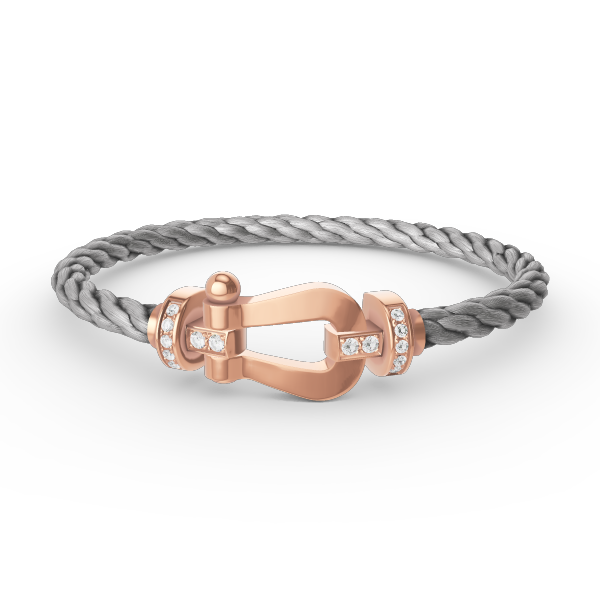 [Elitejewels]FORCE LARGE HORSESHOE HALF DIAMOND BRACELET ROSE GOLD