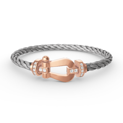 [Elitejewels]FORCE LARGE HORSESHOE HALF DIAMOND BRACELET ROSE GOLD