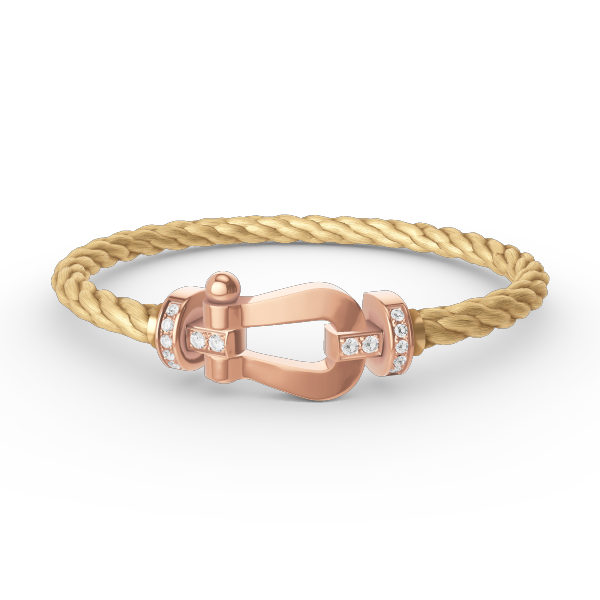 [Elitejewels]FORCE LARGE HORSESHOE HALF DIAMOND BRACELET ROSE GOLD