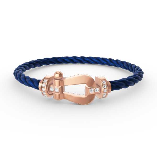 [Elitejewels]FORCE LARGE HORSESHOE HALF DIAMOND BRACELET ROSE GOLD