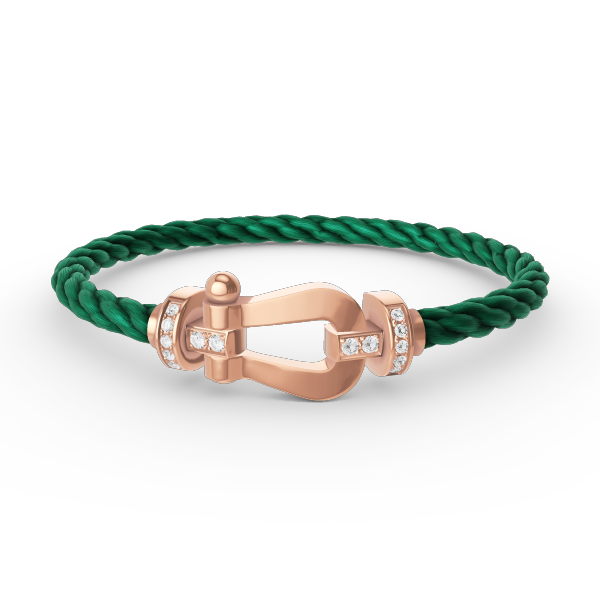 [Elitejewels]FORCE LARGE HORSESHOE HALF DIAMOND BRACELET ROSE GOLD