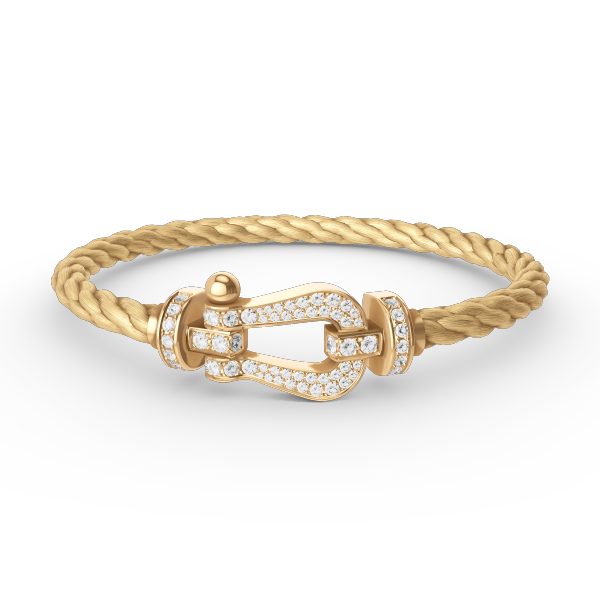 [Elitejewels]FORCE LARGE HORSESHOE FULL DIAMOND BRACELET GOLD