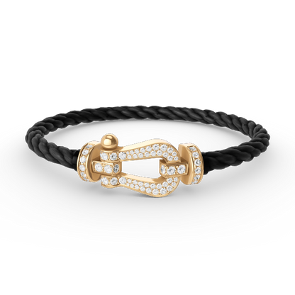 [Elitejewels]FORCE LARGE HORSESHOE FULL DIAMOND BRACELET GOLD