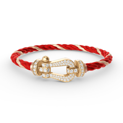 [Elitejewels]FORCE LARGE HORSESHOE FULL DIAMOND BRACELET GOLD