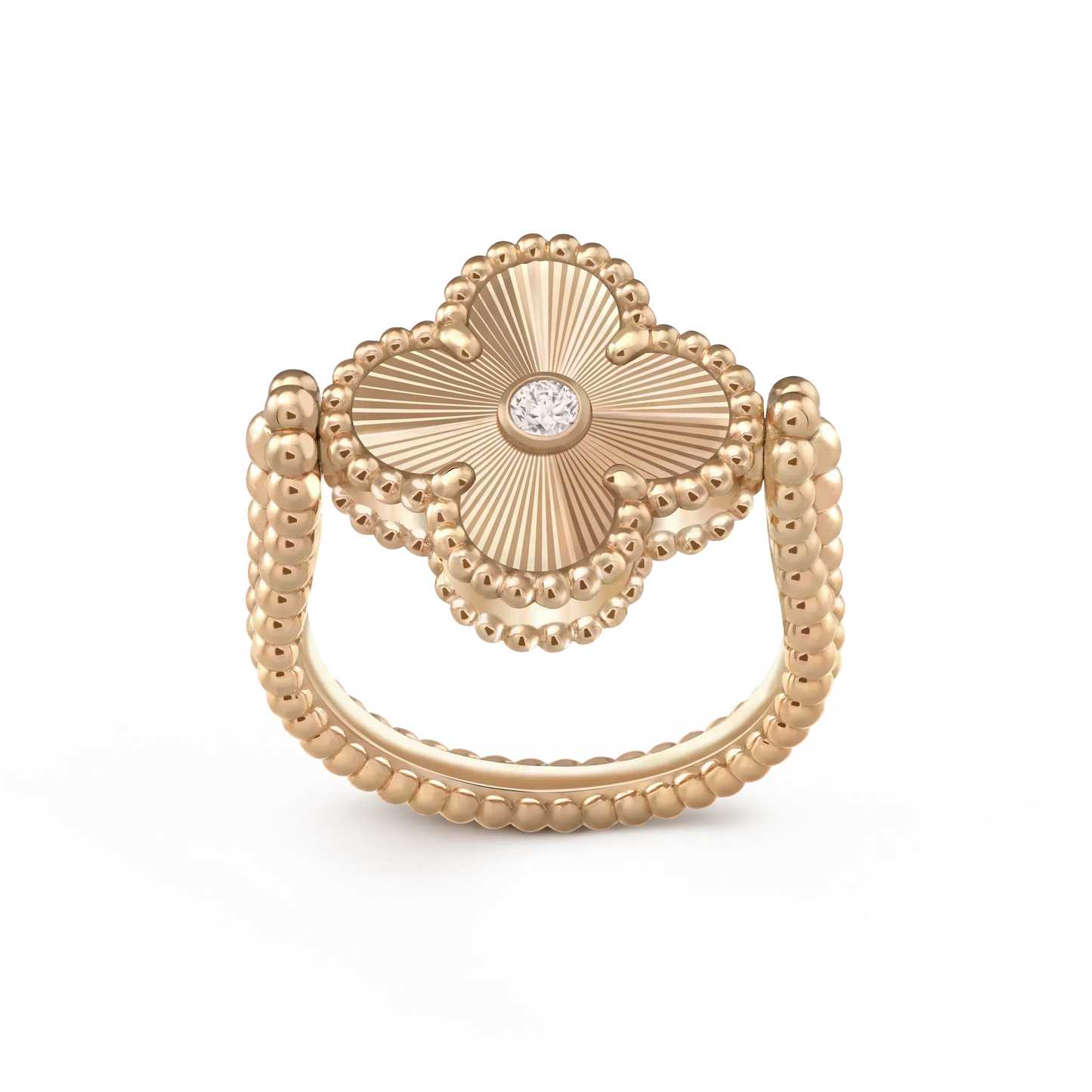 [Elitejewels]CLOVER RIVERSIBLE ROSE GOLD RING