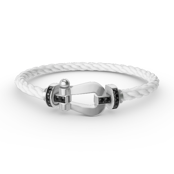 [Elitejewels]FORCE LARGE HORSESHOE BLACK DIAMOND BRACELET SILVER