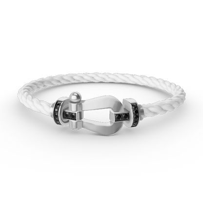 [Elitejewels]FORCE LARGE HORSESHOE BLACK DIAMOND BRACELET SILVER